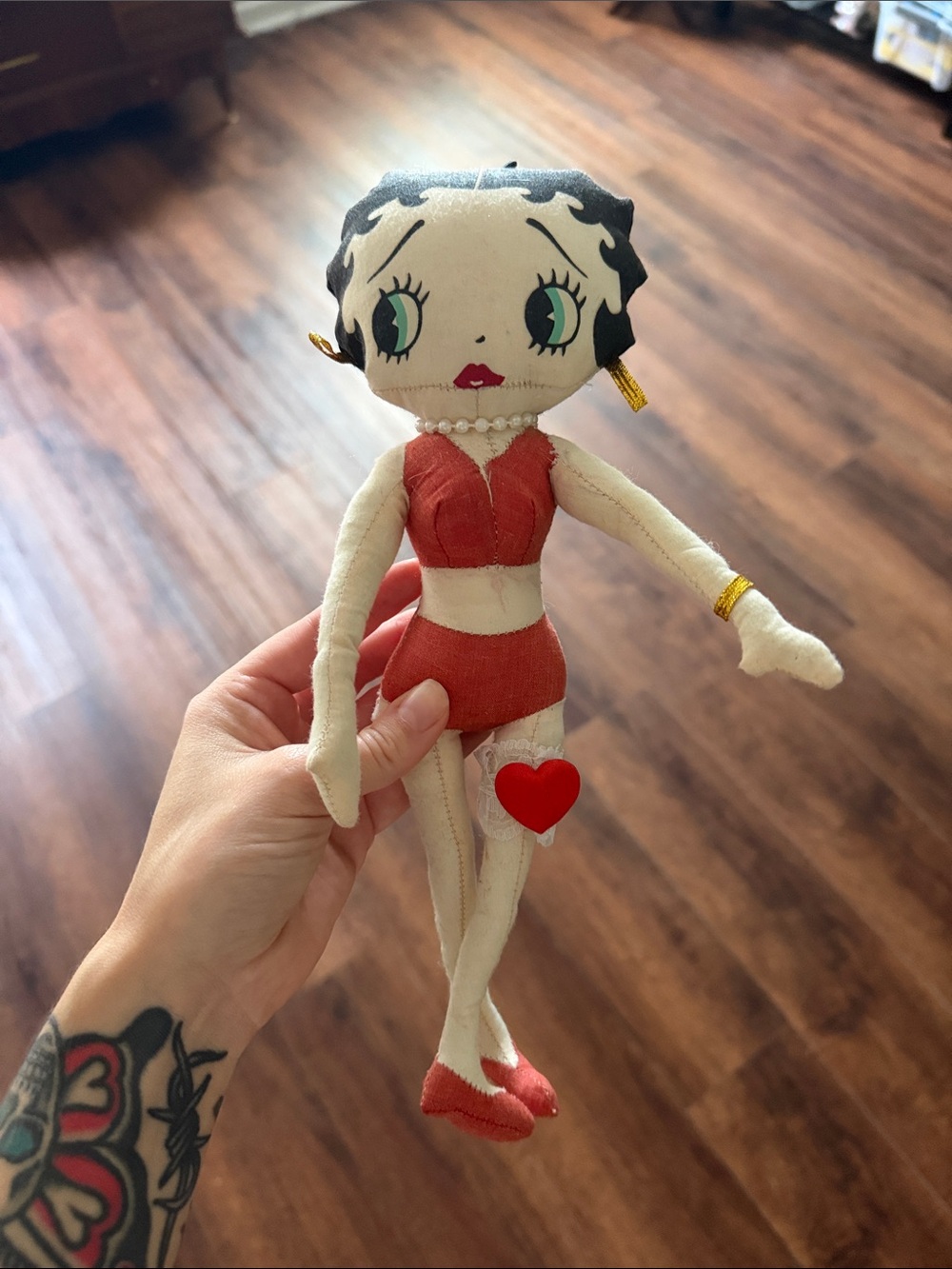 Kellytoy Red-Outfit Betty Boop Plush Doll with Green Eyes